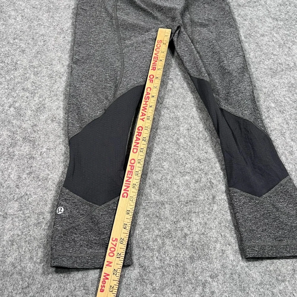 Lululemon Athletica Heathered Black Deep‎ Coal Bloom Juice Pace Rival Crop 22